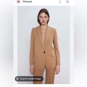 Zara Nude Camel blazer Size S Made in Spain